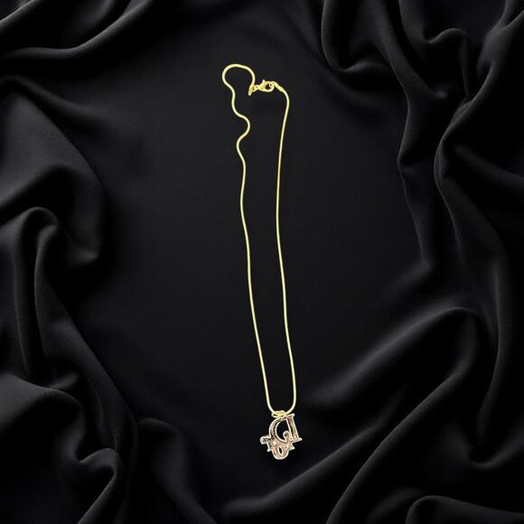 Blue & Gold Dior Zipper Pull Button Charm & Free 18in Gold Plated Snake Chain - Picture 3 of 3